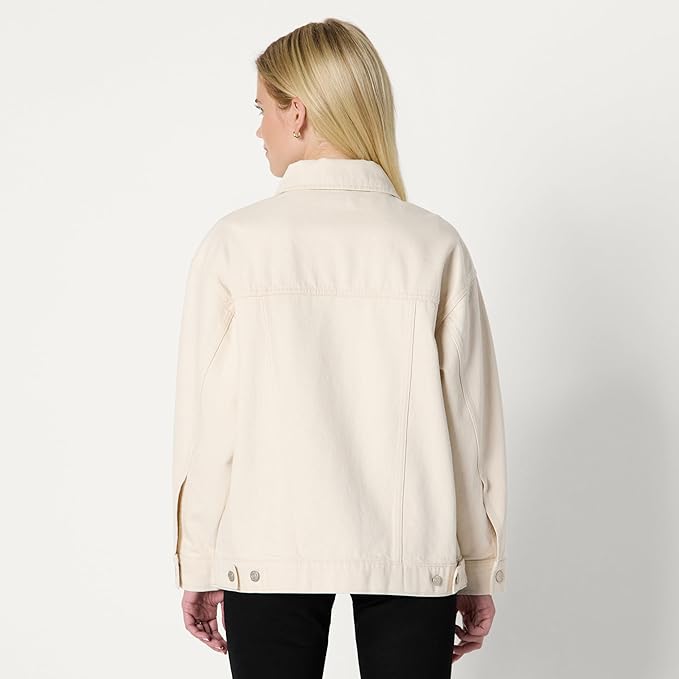 Women's Rigid Denim Oversized-Fit Trucker Jacket