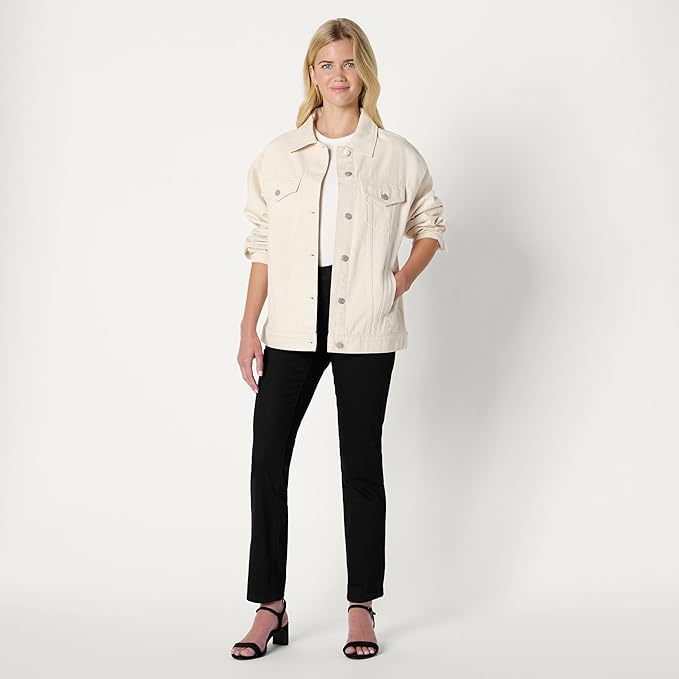 Women's Rigid Denim Oversized-Fit Trucker Jacket