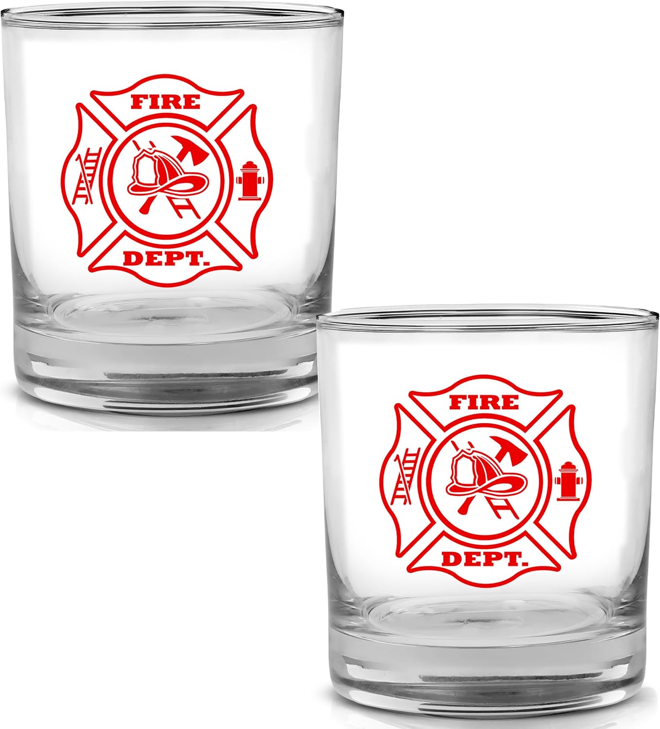 Firefighter Old Fashioned Whiskey Glass Drinking Cup Gift For Fire Fighter Department Fireman